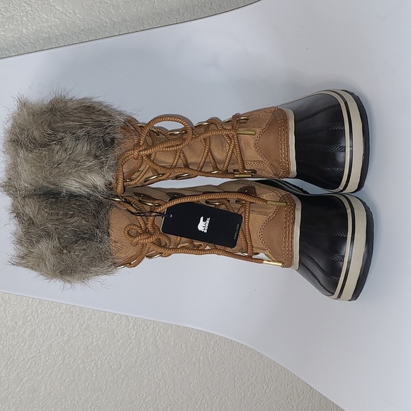 Sorel Joan of Arctic Caramel Black Waterproof Boots size 9.5 NWT - Picture 2 of 12